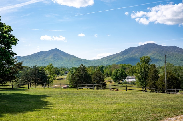 view of mountain feature featuring a rural view
