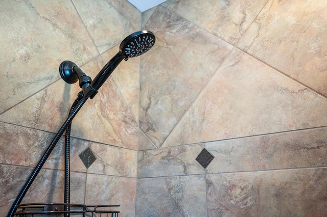 interior details featuring tiled shower