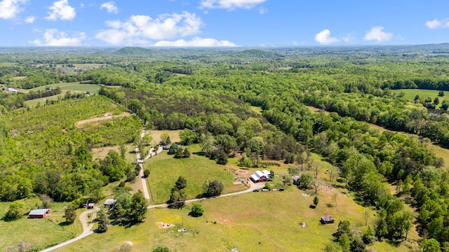 aerial view with a forest view