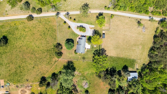 drone / aerial view with a rural view