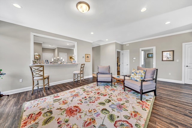 161 Villa Oak Cir, Bedford, VA 24523 - sitting room featuring wood finished floors, crown molding, baseboards, and recessed lighting