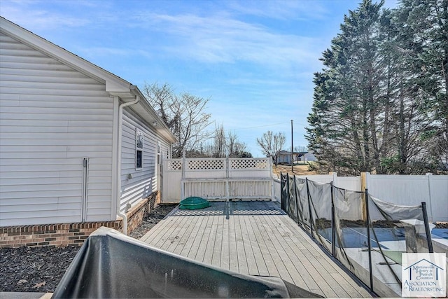 wooden terrace with fence