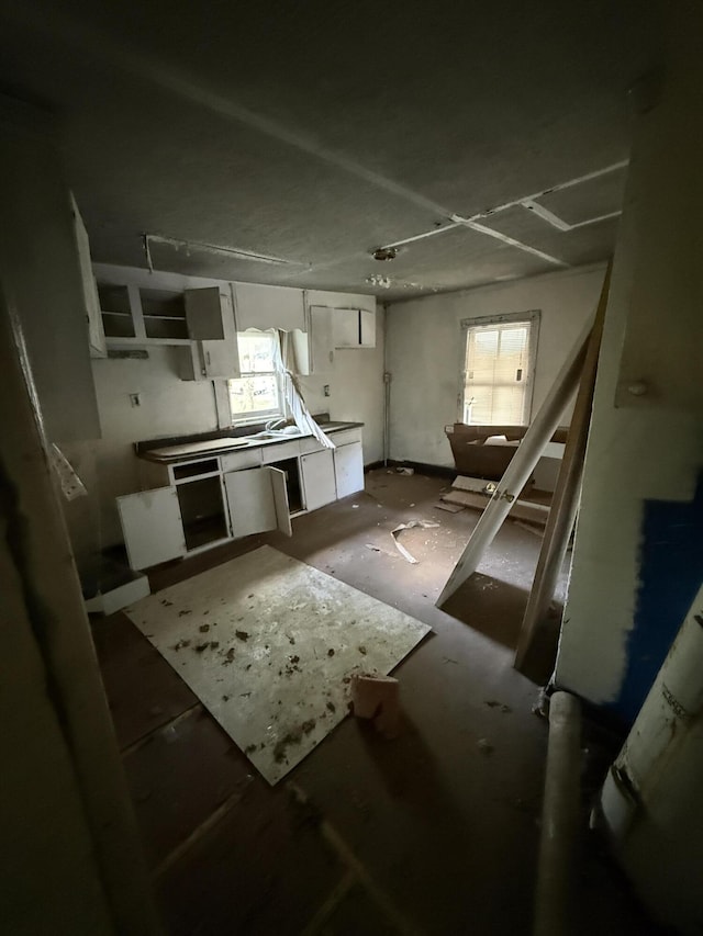 kitchen with white cabinetry