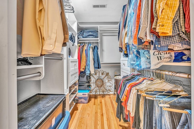 spacious closet featuring wood finished floors
