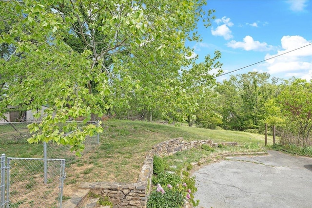 view of yard featuring fence