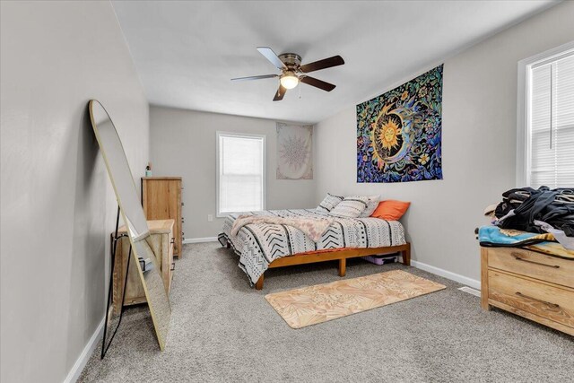 1624 24th St NE, Roanoke, VA 24012 - carpeted bedroom with baseboards and a ceiling fan