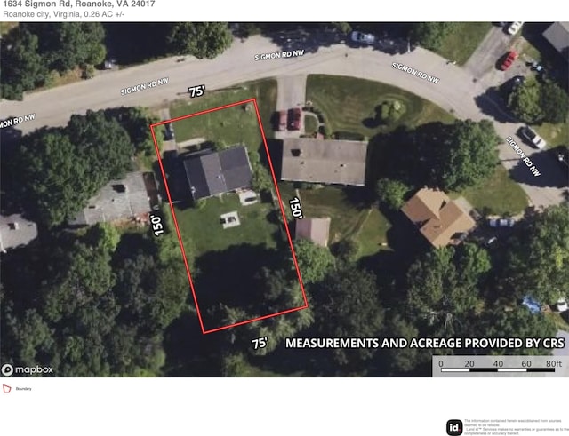 map / location with property parcel outlined