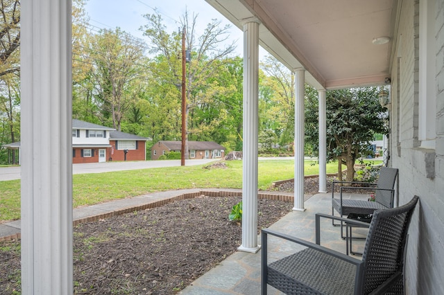 view of patio with covered porch