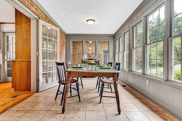 5531 Bethlehem Rd, Boones Mill, VA 24065 - sunroom with tile patterned flooring and crown molding