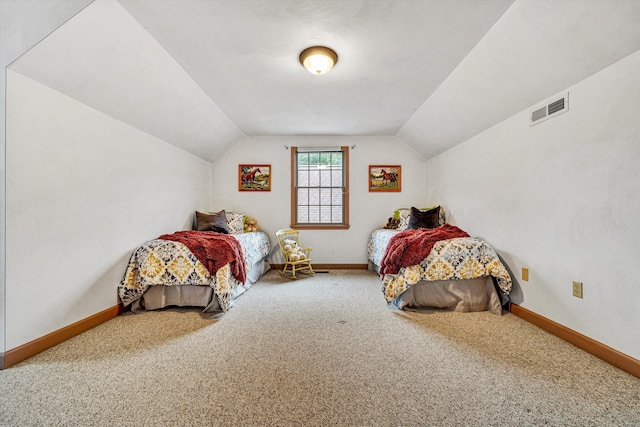 5531 Bethlehem Rd, Boones Mill, VA 24065 - carpeted bedroom featuring lofted ceiling and baseboards