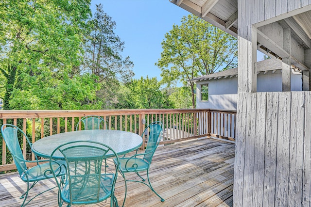 2226 Wycliffe Ave SW, Roanoke, VA 24014 - wooden terrace featuring outdoor dining area