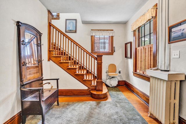 2226 Wycliffe Ave SW, Roanoke, VA 24014 - staircase featuring wood finished floors and baseboards
