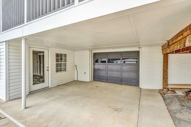 view of garage