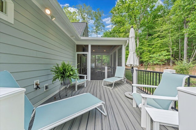 400 Heather Ln, Huddleston, VA 24104 - wooden terrace featuring a sunroom