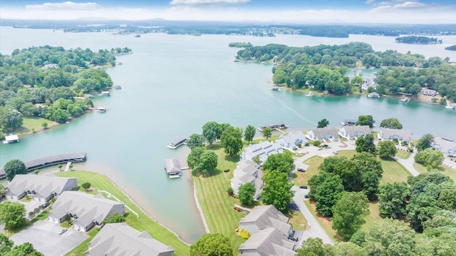400 Heather Ln, Huddleston, VA 24104 - aerial perspective of suburban area featuring a large body of water