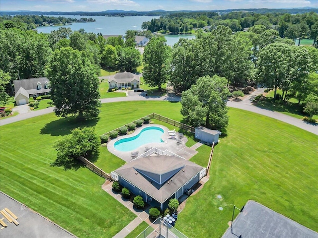 400 Heather Ln, Huddleston, VA 24104 - aerial view of a nearby body of water and a pool