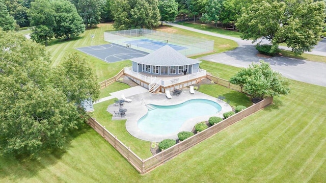 400 Heather Ln, Huddleston, VA 24104 - aerial view of property and surrounding area with a pool