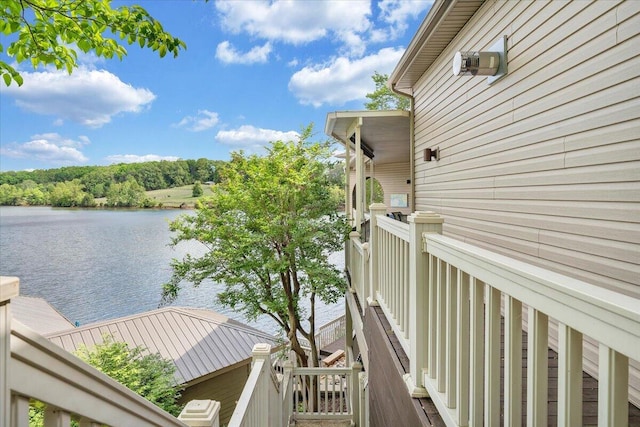 balcony with a water view