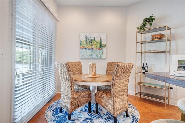 view of tiled dining area