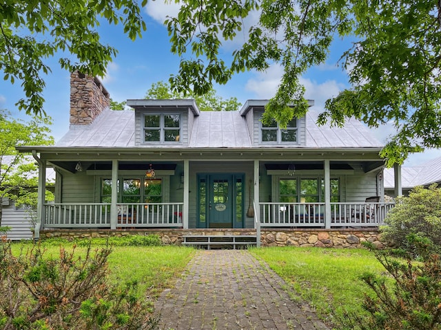388 Hemlock Ridge Ln, Catawba, VA 24070 - view of front facade with a porch and a chimney