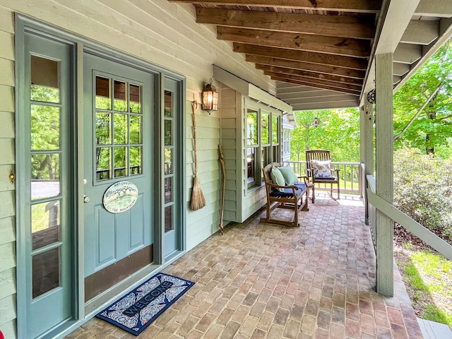 388 Hemlock Ridge Ln, Catawba, VA 24070 - view of patio / terrace with covered porch