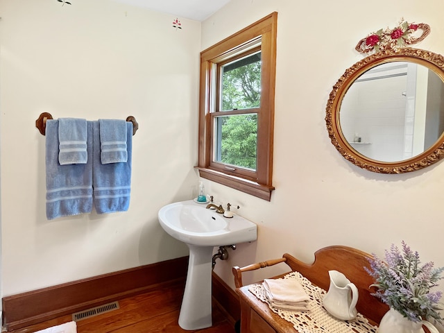 388 Hemlock Ridge Ln, Catawba, VA 24070 - bathroom featuring baseboards and wood finished floors