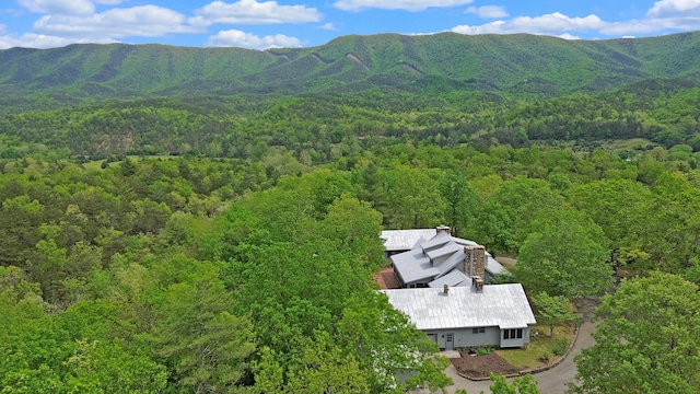 388 Hemlock Ridge Ln, Catawba, VA 24070 - view from above of property featuring a heavily wooded area and mountains