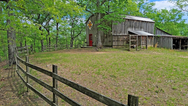 388 Hemlock Ridge Ln, Catawba, VA 24070 - view of yard with a barn, an outdoor structure, and a garage