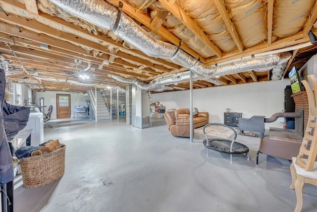 basement with stairway