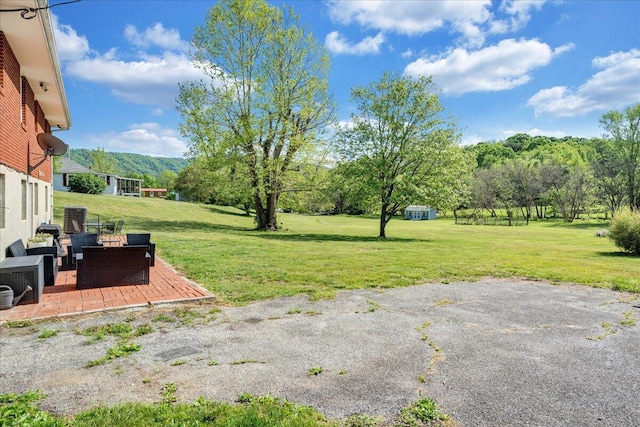 view of yard with a deck