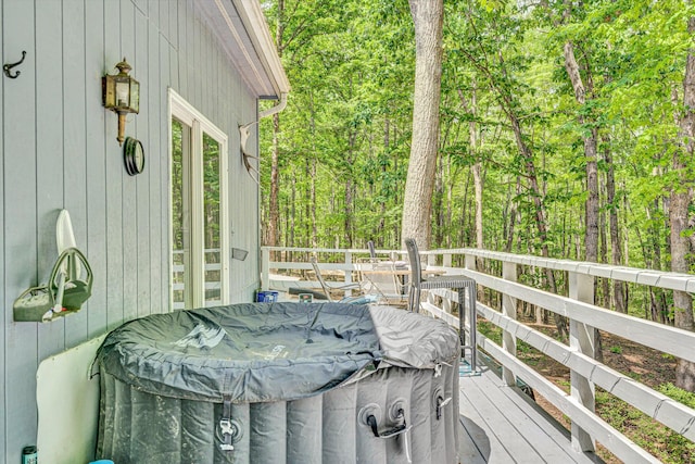1393 Deepwoods Rd, Hardy, VA 24101 - wooden terrace with a wooded view