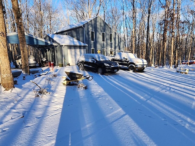 1393 Deepwoods Rd, Hardy, VA 24101 - view of snowy exterior featuring an attached garage