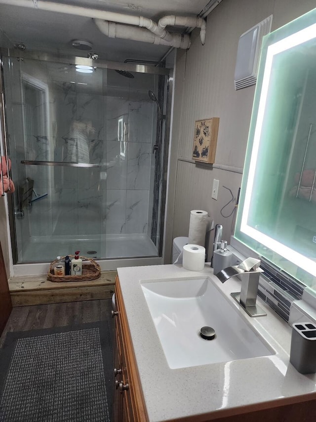1393 Deepwoods Rd, Hardy, VA 24101 - bathroom featuring vanity and a marble finish shower