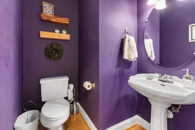 330 Sheliah Ct, Blacksburg, VA 24060 - bathroom featuring toilet, baseboards, and wood finished floors