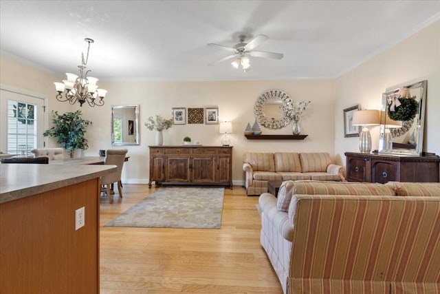 330 Sheliah Ct, Blacksburg, VA 24060 - living area with crown molding, light wood-style floors, and ceiling fan with notable chandelier