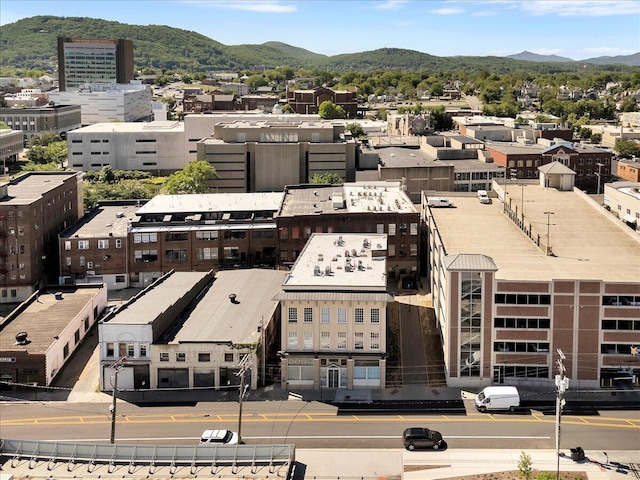 birds eye view of property featuring a mountain view
