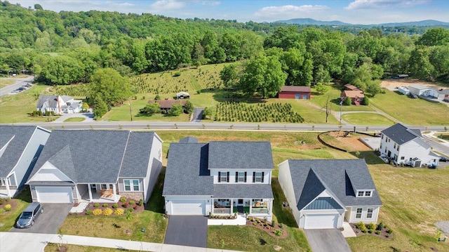 bird's eye view with a forest view