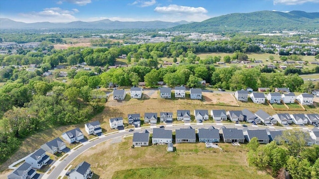 aerial view featuring a residential view and a mountain view