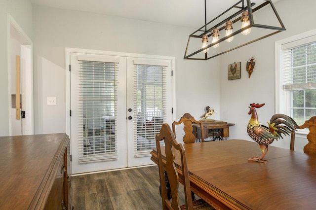 1169 Mountain Creek Ln, Big Island, VA 24526 - dining area featuring french doors and dark wood-style flooring