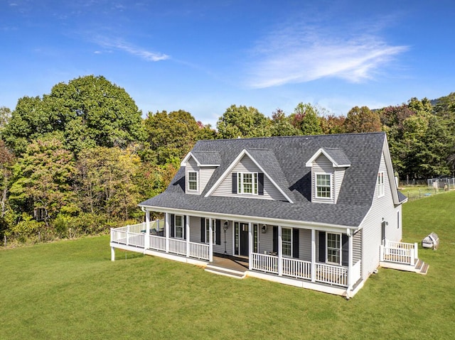 1169 Mountain Creek Ln, Big Island, VA 24526 - view of front facade featuring a front yard, covered porch, and a shingled roof