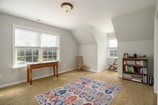 1169 Mountain Creek Ln, Big Island, VA 24526 - bedroom featuring carpet flooring, vaulted ceiling, and baseboards