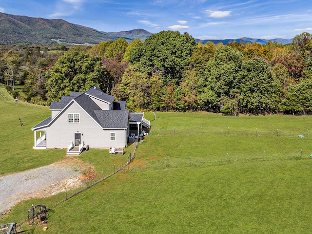 1169 Mountain Creek Ln, Big Island, VA 24526 - aerial view of property and surrounding area with a mountainous background and a heavily wooded area