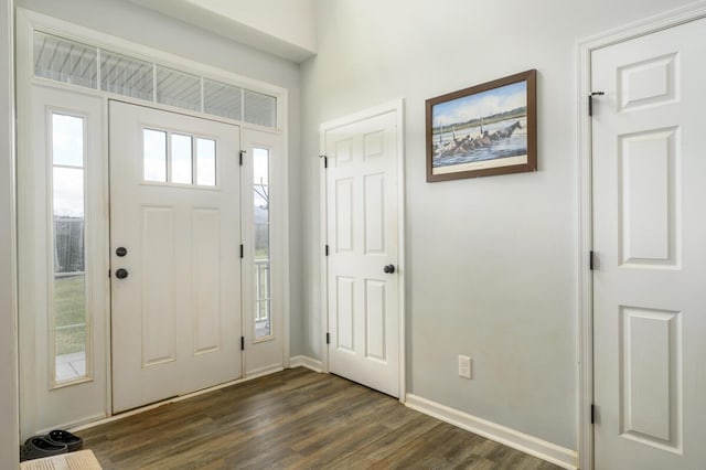 1169 Mountain Creek Ln, Big Island, VA 24526 - entrance foyer with dark wood-type flooring and baseboards