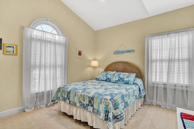 80 Farmers Cir, Moneta, VA 24121 - carpeted bedroom featuring vaulted ceiling and baseboards