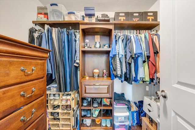 view of walk in closet