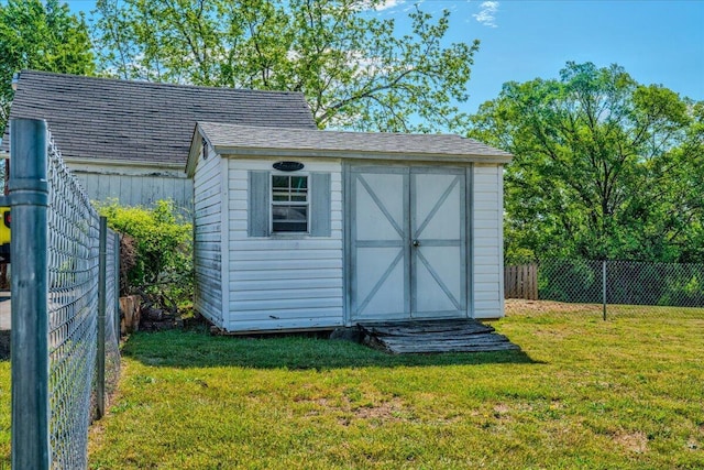 view of shed