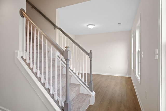 5595 New Pleasant Way, Salem, VA 24153 - stairs featuring wood finished floors and baseboards