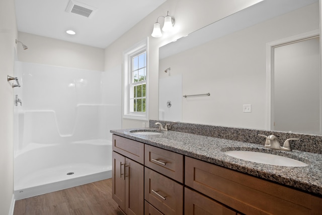 5595 New Pleasant Way, Salem, VA 24153 - bathroom with a sink, walk in shower, and visible vents