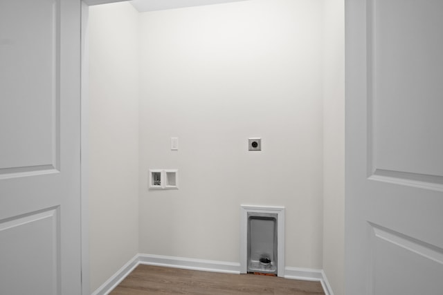 5595 New Pleasant Way, Salem, VA 24153 - laundry area featuring wood finished floors, laundry area, hookup for an electric dryer, hookup for a washing machine, and baseboards