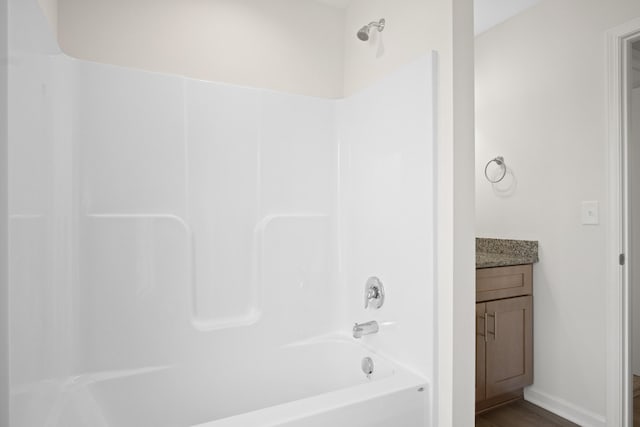 5595 New Pleasant Way, Salem, VA 24153 - bathroom featuring shower / bath combination, vanity, and wood finished floors